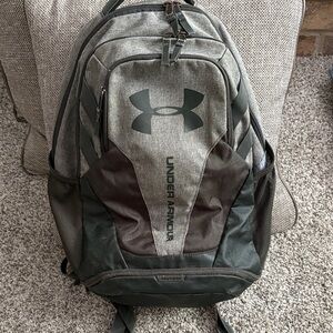 Under Armour Hustle 3.0  Gray and Black Backpack with Logo